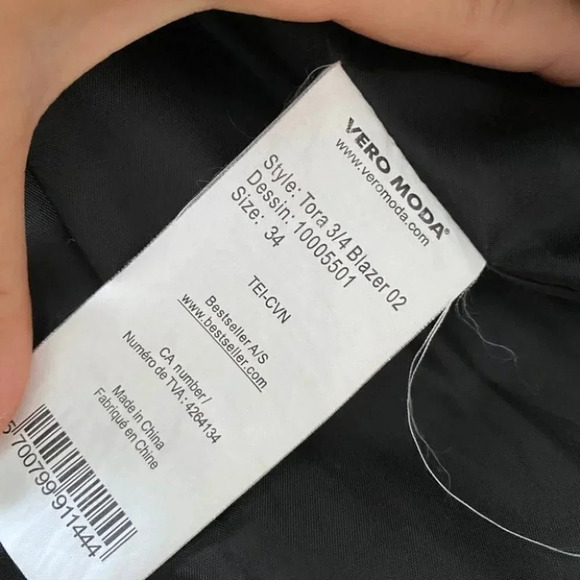 Vero Moda - Black Cropped Y2K Blazer - Picture 3 of 5